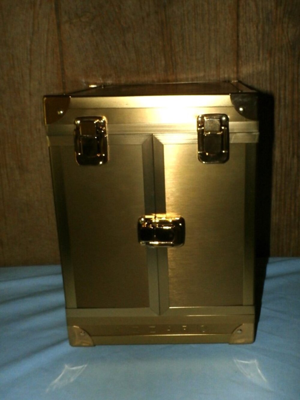 Azzaro Shiney Gold Metal Fragrance Display Box / Case